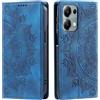 CASEONJAN Cover per Xiaomi Redmi Note 13 Pro 4G, Pelle PU Custodia a portafoglio con scomparti per Slot Schede, Antiurto Flip Caso Cover per Redmi Note 13 Pro 4G (Vintage Blu)