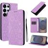 LSPCASA Protettiva Case Per Samsung Galaxy S25 Ultra 5G Pollici Pelle Artificiale Cover S25 Ultra/SM-S938B/DS Con Slot Per Schede Cover Funzione Supporto Custodia, Viola