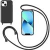 GoodcAcy Cover con Collana per iPhone 14 Plus,Custodia Silicone Liquido con cordini,Custodie con Regolabile Collana Antiurto AntiGraffio Case con Laccio Tracolla per iPhone 14 Plus,Nero
