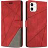 SONWO Cover per iPhone 11, Flip Caso in PU Pelle Case Cover Custodia con Slot per Schede e Supporto Stand per iPhone 11, Rosso