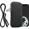 kwmobile Custodia in Neoprene con Zip per Smartphone - Portacellulare a Tracolla - Porta Cellulare da Collo Universale - Borsa Cover Telefono grigio