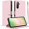 Oududianzi - Cover Compatibile con Samsung Galaxy A56 5G con 1 Vetro Temperato, custodia a libro in similpelle premium con funzione portafoglio e supporto - Rosa