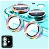 LucBuy Protezione per Obiettivo Della Fotocamera Compatibile con iPhone 13/13 Mini, Copertura per Fotocamera in Vetro Temperato Glitterato, Anelli Metallici Individuali