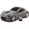 DAY DAY HAPPY mouse wireless a forma di automobile mouse per computer 1600 DPI con luce LED blu per PC portatile (Gray)