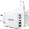 nongxiang [2 pezzi] Caricatore USB, Bloc de charge 5 ports, Presa USB C Multipla Caricatore USB Multiplo PD&QC3.0, Caricatore rapido PD 20W, compatibile con iPhone 12/13/14/15/Samsung S24/S23/S22/Google/Tablet