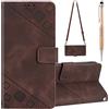 Grandoin Cover per Samsung Galaxy J310/J3 2016/J3 con Cordino, Custodia a Portafoglio in Pelle con Collana Laccio Tracolla, Slot Schede Supporto Stand Flip Caso Cover a Libro (Marrone)