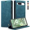 Owlhold Cover Magnetica per Google Pixel 8A - Custodia Portafoglio Flip in Pelle [Antiurto] [Cavalletto] [Carta Fessura] - Blu Verde