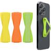 kwmobile Supporto Dita Cellulare - Set 3x Fasce Elastiche Sostegno Antiscivolo Antiurto Telefonino Supporto Universale - Finger Holder Phone verde chiaro/giallo/arancione