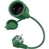 HuaLiSiJi Prolunga Corta Schuko 90 Gradi 16A 250V Mini Prolunga Schuko IP44 per Esterno o Interno, Casa, Ufficio (Verde, 0.5m)