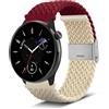 Niboow 20mm Cinturino per Amazfit GTR Mini/GTS 4/GTS 4 Mini/GTS 2 Mini/GTS 3/GTS 2/GTS 2e, Nylon Intrecciato Regolabile Cinturino per Amazfit Bip 3 Pro/Bip 3/Bip S/Bip U Pro (Rosso Albicocca)
