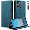 owlhold Cover Xiaomi Redmi 12 4G/5G/ note 12R/ POCO M6 Pro 5G Custodia Magnetica Portafoglio Flip[Antiurtoo][Cavalletto][Carta Fessura] Cover Pelle per Xiaomi Redmi 12 - Blu verde