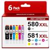 SMARTOMI 580 581 Cartucce d'inchiostro compatibili per Canon PGI-580 XXL CLI-581 XXL 6-Pack per TR8550 TR7550 TR7500 TS705 TS6350 TS6150 TS9550 TS6250 TS8250 TR8500 TS6151 TS8150 TS8251