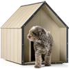 TIMBELA Cuccia per cani in legno LP SmartSide - Cuccia in legno da esterno per cani di taglia grande, 80 x 118 x H94 cm, Taglia L - TIMBELA M972-1