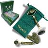VIDYAURA Set da massaggio in giada, 4 pezzi, con rullo viso e gua sha, con sacchetto di immagazzinaggio verde, confezione regalo