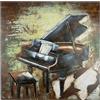 Casablanca modernes Design Casablanca - Quadro Grand Piano quadrato, in metallo, strutturato, nero, altezza 100 cm x larghezza 100 cm, decorazione da parete