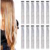 Dalababa 12 Pezzi Extension Capelli Colorati per Bambini, Extension Clip in Glitter Hair Tinsel, Sintetiche Colorate Ciocche Capelli per Ragazze Donne Festival Feste