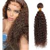Tuheerst 32 Inch Water Wave Human Hair Bundles #4 Chocolate Brown Capelli Veri Human Hair Extensions Unprocessed Ricci Tessitura Double Weft Remy Hair for Woman 100g/pc