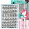 AMZGIRL LASH Natura Kit Ciglia Extension Ciuffetti Ciglia Finte Kit 320 pezzi 30D D Curl Ciglia Finte Lash Clusters Lash Bond e Seal,Glue Remover Pinzette Lash Applicator Tool（Mix 8-18mm Kit）