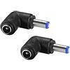 helpers lab Gomito a 90 gradi Gomitorisparmia spazio 5.5mmx2.1mm Convertitore da spina maschio a femmina Jack accoppiatore per laptop Illuminazione a strisce per telecamera CCTV -2 PACK
