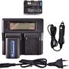 DSTE 2-Pack NP-QM71D NP-QM71 NP-FM70 Batteria + LCD Dual Caricabatterie Compatibile per Sony CCD-TRV228,CCD-TRV250,CCD-TRV270,CCD-TRV285