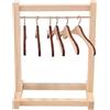 Lyreh Appendiabiti Bambole con Grucce, Mini Appendiabiti in Legno con 6 Grucce per Bambole da 17cm Accessori Mobili Guardaroba Mini per Forniture Case delle Bambolotto(Colore Legno)