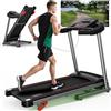 MaxVibe Tapis roulant per casa, pieghevole, max. 12 km/h, con pendenza, 15 programmi, compatibilità con app Bluetooth, motore da 2,5 CV, portata 120 kg (inclinazione manuale e 12 km/H)