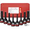 GETLITOOL Set 8PZ 1/2 Inch Bussola a Brugola XZN M5-M18 in Acciaio S2, Corredo di Bussole a Impatto Lungo 78mm per Scanalatura Tripla Quadrata, 8x Bussole Dodecagonali per Avviatore con Valigetta