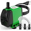 Knifel Pompa filtro per laghetto, 60 W, 3000 l/h, protezione contro il surriscaldamento, funzione ultra silenziosa, con cavo da 1,8 m, per fontane, sistemi idroponici.
