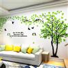 guangmu Albero Adesivo da Parete, Alberi e Uccelli 3D Adesivi Murali Arts Wall Sticker Decorativi per TV Par, Camera da Letto, Ufficio(Verde Destra,S-200 * 100cm)