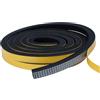 SHOCHX Paraspifferi per finestre, 2 rotoli di nastro in schiuma da 12 mm (larghezza) x 10 mm (spessore), nastro spogliarello per finestre, nastro isolante autoadesivo per porte, lunghezza totale 4 m, nero