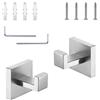 DIYCUT 2 Pezzi Gancio Appendiabiti, Acciaio Inossidabile Gancio da Parete, Argento Gancio Doccia, con Accessori di Montaggio, Ganci Accappatoio Bagno per Soggiorno, Bagno, Camera da Letto