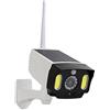 Jrifedptry Luce solare con sensore di movimento, telecamera finta impermeabile per esterni e interni, lampada da parete da giardino, COB