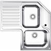 Fhuller Lavello da Cucina Angolare FHULLER ROAN2B90, 83x83 cm, 2 Vasche, Acciaio Inox con Gocciolatoio