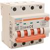 A2ZWORLD RCBO Interruttore Magnetotermico Differenziale Con Doppia Leva Tipo A Curva B 4P 4M 6000A 30mA, Diagnostica Visiva, B25A AC 400V IP20 IEC61009-1 PL8M4 4P