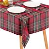 JEMIDI Tovaglia Natalizia - Tovaglia Tartan - Tessuto Scozzese per Natale e Feste - Copritavolo Rettangolare per Cucina e Soggiorno - Rossa e Verde - 140 x 110 cm
