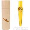 Alnicov Kazoo in metallo, in lega di alluminio, con 5 diaframmi per flauto kazoo e una bella scatola per strumenti musicali, ukulele, chitarra partner (oro)