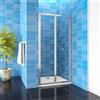 Other H.185 cm Box Doccia per Nicchia Porta a Soffietto 70 76 80 86 90 100 cm Vetro Temperato 5 mm Trasparente Profili Cromati Lucidi -