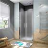 Other Aica h.185cm Box Doccia Per Nicchia 75/80/90/100/110/120 cm Doppia Porta Battente Saloon In Vetro 6 mm Temperato Satinato Anticalcare -