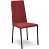 REDÒKASA Sedia imbottita MADE IN ITALY BETTY NEW per sala da pranzo, cucina, soggiorno, design moderno, gambe robuste in metallo, rivestimento in tessuto antistrappo morbido al tatto (1, Rosso)
