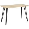 HOMCOM Tavolo da pranzo Design Industriale Grande Vassoio dim. 120 x 60 x 75 cm gambe in metallo nero in MDF effetto rovere chiaro