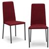 REDÒKASA Set 2 sedie imbottite MADE IN ITALY BETTY NEW per sala da pranzo, cucina, soggiorno, design moderno, gambe robuste in metallo, rivestimento in tessuto antistrappo morbido al tatto (2, Rosso)