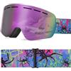 YooxArmor Maschera da Sci Bambino,Occhiali da Snowboard con Doppie Lenti per 6-14 Anni Ragazzi Ragazze,OTG Protezione UV400 al 100% Anti Nebbia per Sci Snowboard Sport Invernali,Compatibile con Casco