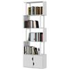 HOMCOM Mobile Libreria Moderna 5 Ripiani con Armadietto 2 Ante in Legno Bianco