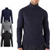 Set 3 Pezzi Shirt Uomo Manica Lunga Collo Alto Maglia Caldo Cotone Felpato VEQUE