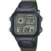 Casio Orologio Uomo CASIO AE-1200WHUB-3AVEF Tessuto Verde Militare Vintage Sub 100mt