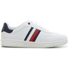 TOMMY HILFIGER Stripe Low Cut Lace Up Sneaker Bianco Blu - Donna - Bianco Blu