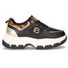 LAURA BIAGIOTTI Sneaker In Ecopelle E Tessuto Nero Bianco - Donna - Nero Bianco