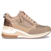KEYS Sneaker In Pelle Ed Ecopelle Con Zeppa Bianco Beige - Donna - Bianco Beige