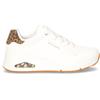 SKECHERS Uno Jungle Nite Sneaker In Ecopelle Bianco Leopardo - Donna - Bianco Leopardo