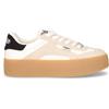 BUFFALO Cajo Sneaker Con Platform In Ecopelle Bianco Nero - Donna - Bianco Nero